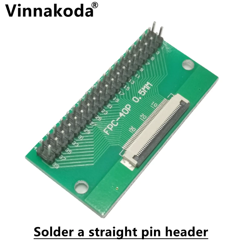 2PCS FFC/FPC adapter board 0.5MM-40P to 2.54MM welded 0.5MM-40P flip-top connector Welded straight and bent pin headers