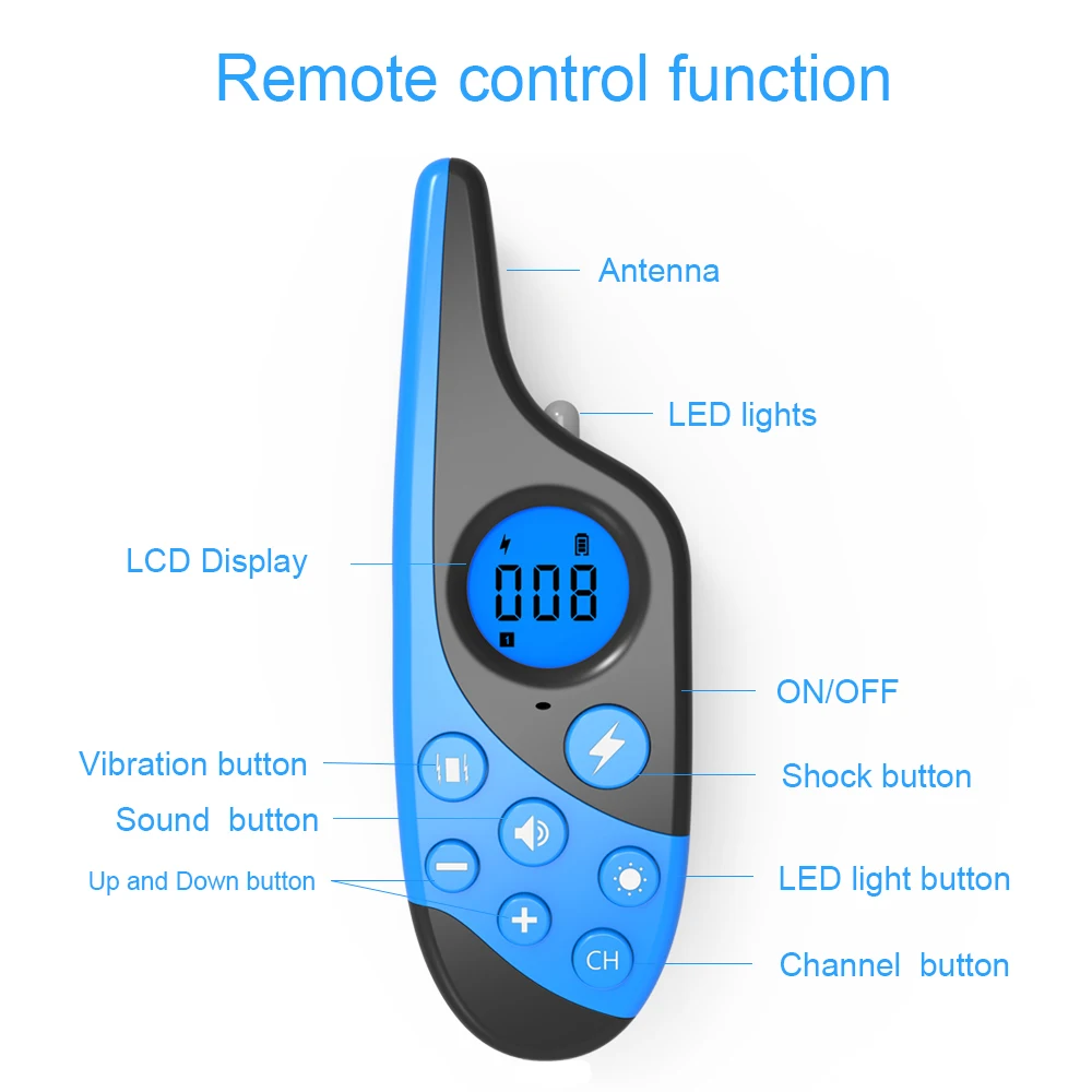 L-668 Dog Training Collar 500M Pet Waterproof Rechargeable Shock Sound Vibration Anti-Bark Remote Control For All Size Dogs