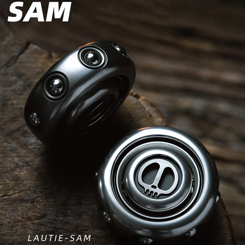 LAUTIE SAM Ring Gyro Devil's Son Fingertip Decompression EDC Finger Rotation Black Technology Toy