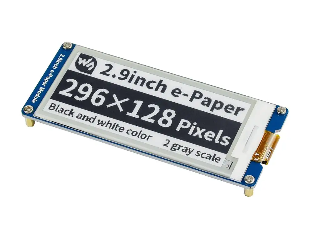 2.9inch E-Ink Display Screen 296x128 E-Paper Module SPI Support Partial Refresh Ultra Low Power Consumption Wide Viewing Angle