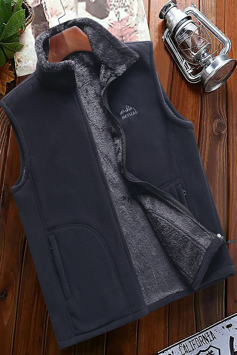 2022 Mannen En Najaar Fleece Stand Kraag Vest Polar Fleece Outdoor Warm Houden Sport Vest