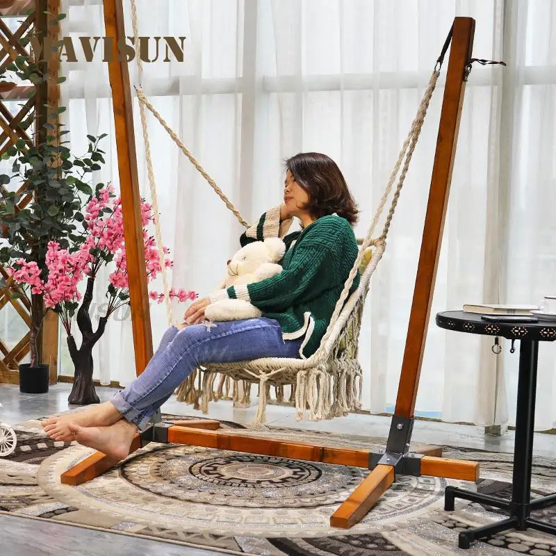 Outdoor Swing Indoor Single Rocking Chair Bedroom Lazy Adult Balcony Hanging Chair Leisure Minimalist Furniture