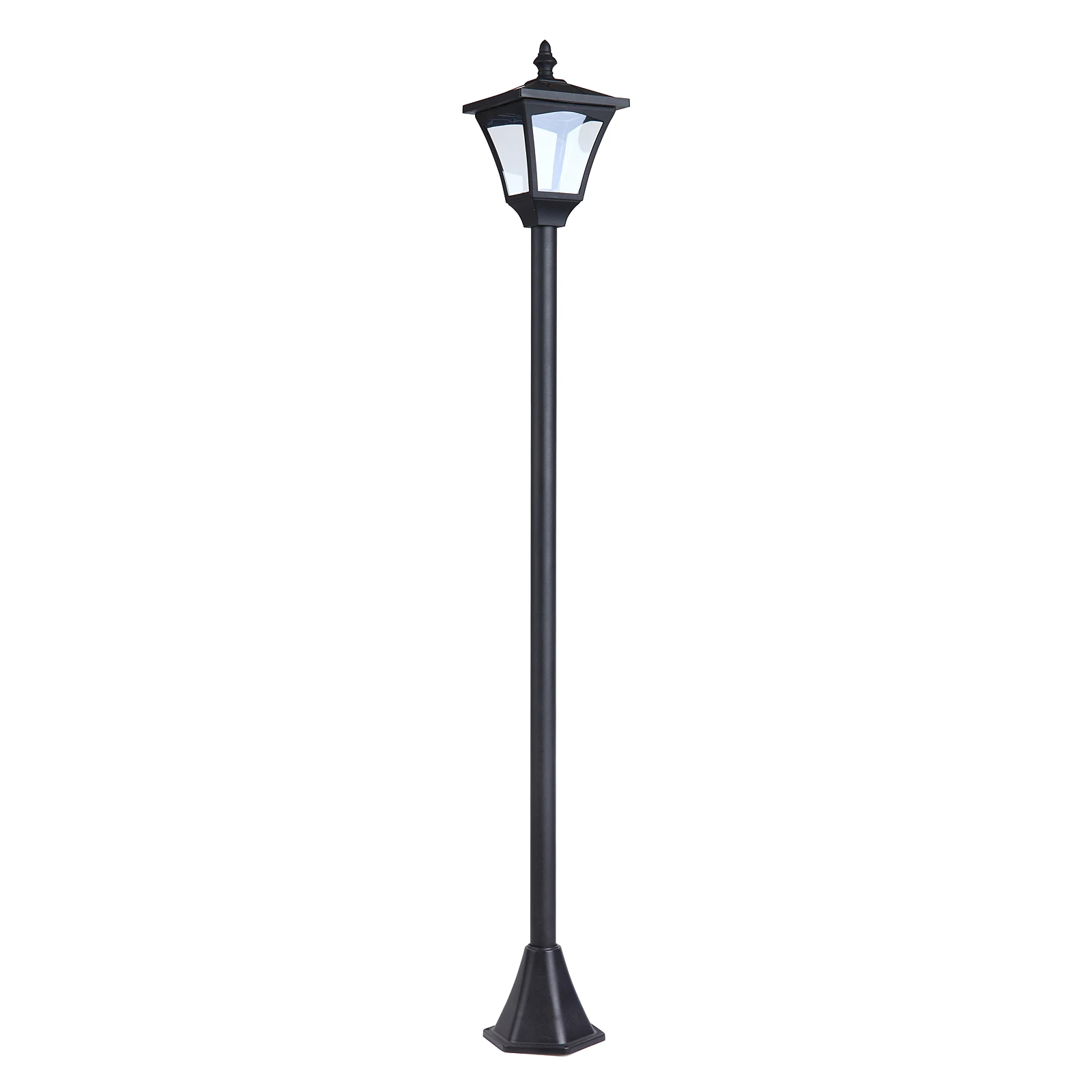 Outsunny classic garden lantern IP44 floor lamp with solar lights smart LED outdoor Patio 15x15x120 cm black