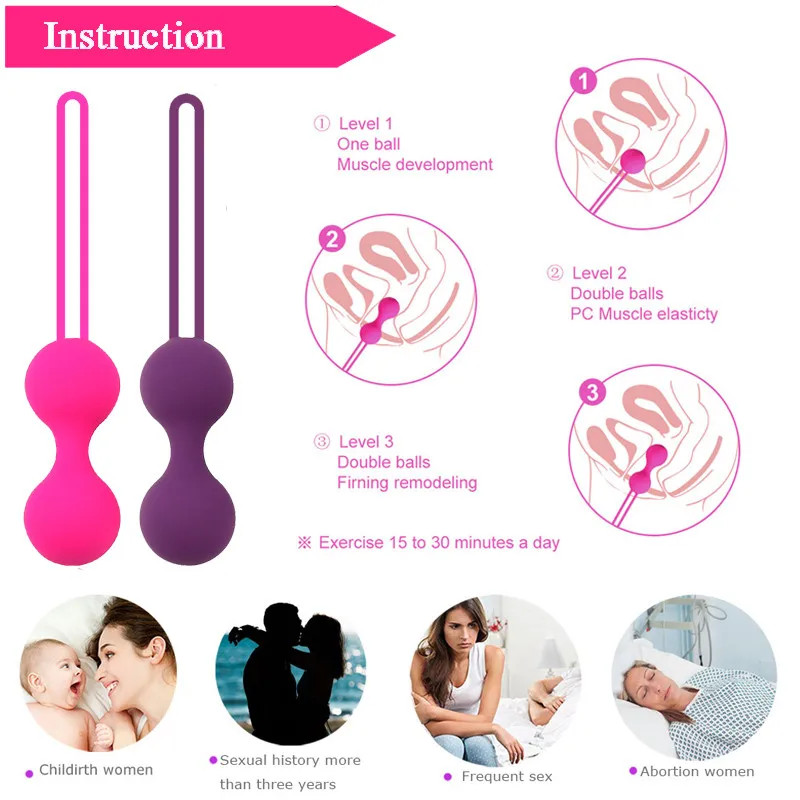 Silicone Vagina Ball Intimate Sex Toys for Woman Muscle Trainer Kegel Ball Chinese Tighten Vaginal Anal Toys Product for Adults