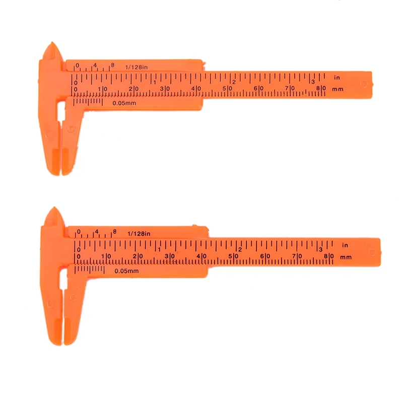 New 1Pc 80mm Mini Plastic Sliding Vernier Caliper Gauge Measure Tool Ruler Micrometer