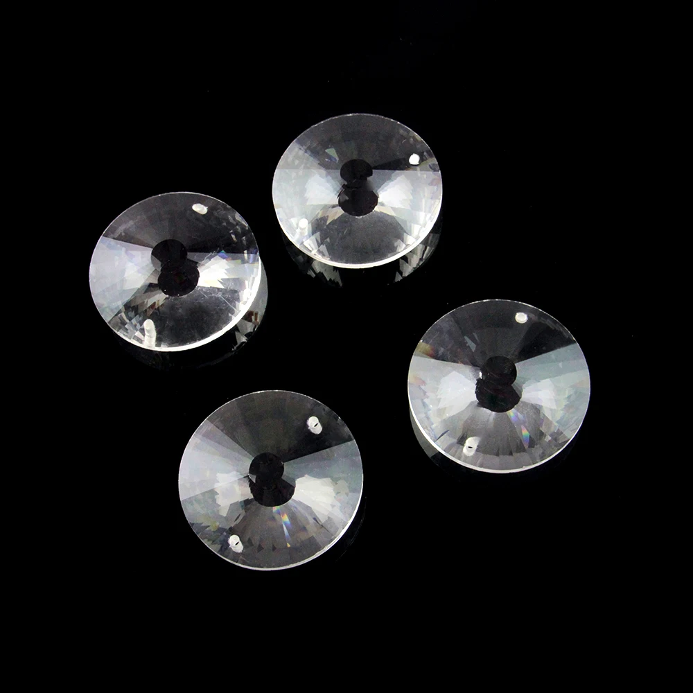 

45mm Crystal Glass Round Suncatcher2 Holes/1 Hole Lighting Prism Glass Shinning Chandelier Pendant Hanging Parts