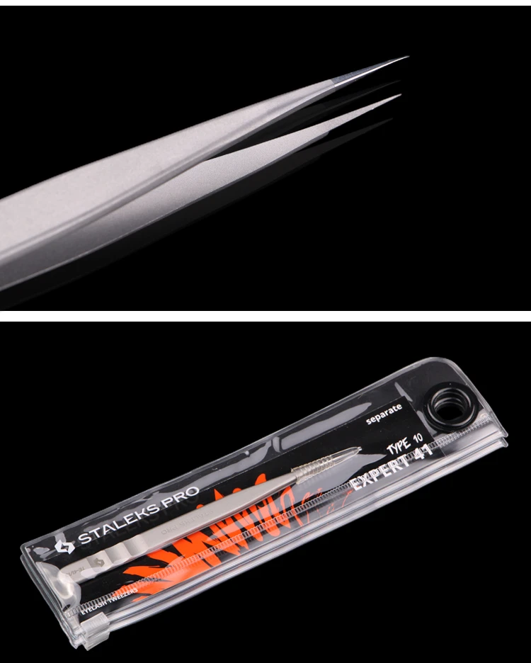 1pc STALEKS Pro High-precision Stainless Steel TE Series Straight Curved Tweezers Grafting Eyelashes Extension Makeup Tool