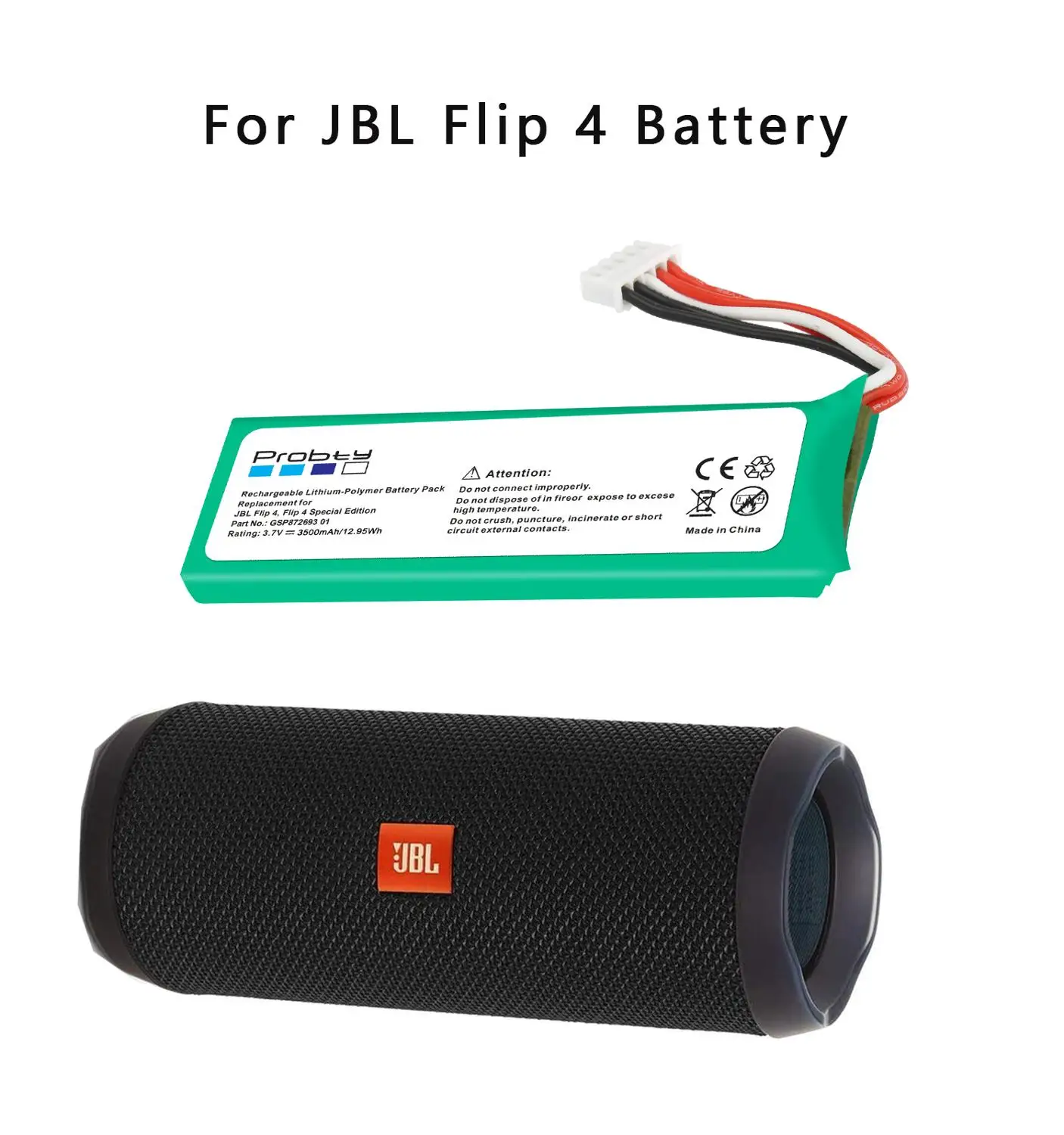 Probty 3.7V 3500mAh bateria GSP872693 01 ładowalny akumulator do głośnika JBL Flip 4, Flip 4 wydanie specjalne