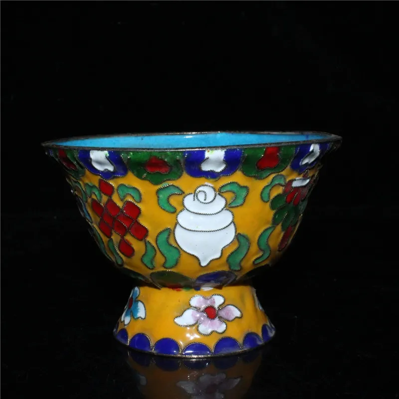 

Chinese Old Craft Cloisonne Painted With Seat Bowl