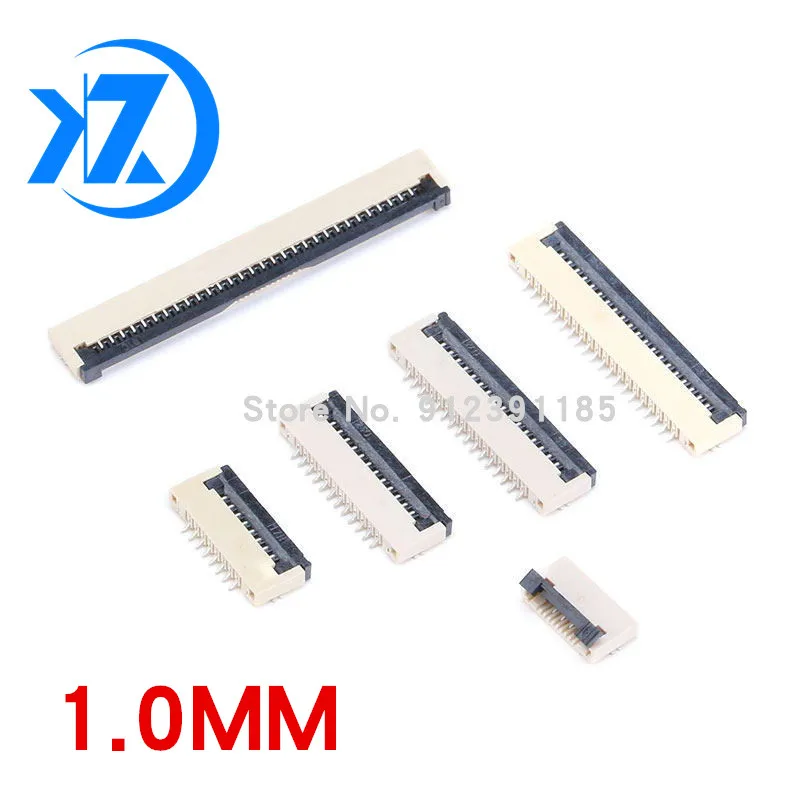 

10pcs 1mm Pitch Under Clamshell Socket FPC FFC Flat Cable Connector 4P 5P 6P 8P 10P 12P 14P 16P 20P 22P 24P 30P 34P