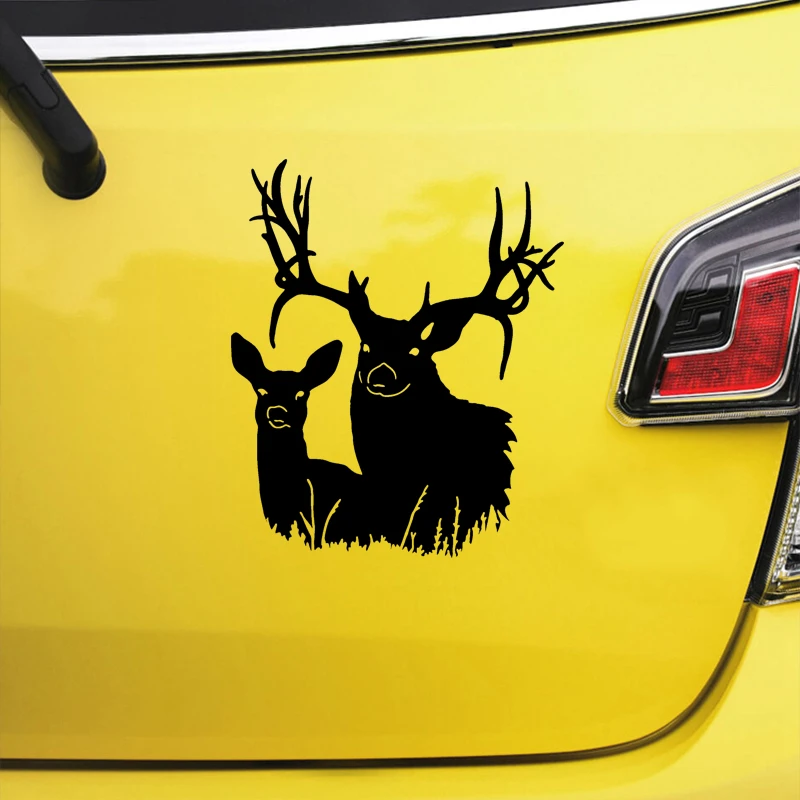 S61338# Deer Couple Black Transparent Car Sticker Vinyl Decal Waterproof Decors for Motorcycle Bumper Laptop