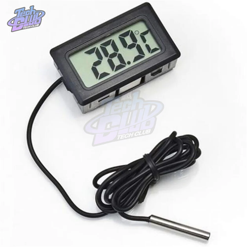 Embedded Electronic Digital Thermometer 5 Meter Probe Sensor FY-10 Fridge Freezer Mini Digital LCD Thermograph Built-in Probe