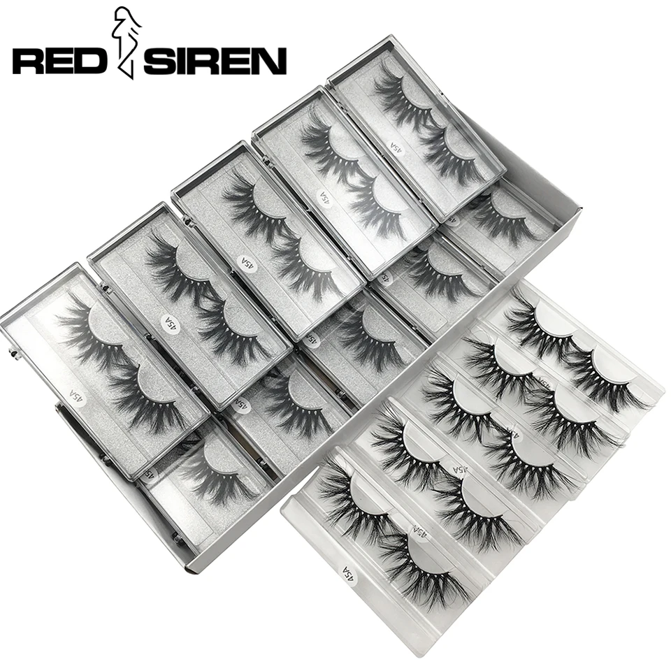 RED SIREN 10 Pairs / Lot 25mm Lashes Mink Eyelashes Bulk Wholesale 29 Styles Dramatic Long Eye Lashes Makeup False Eyelashes