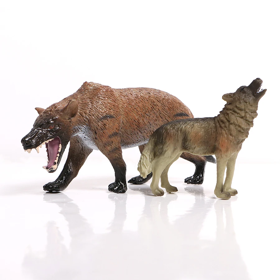 Simulation Wild Animals Canis Dirus Wolf and Roaring Wolf model Action Figures home decor garden decoration Figurine statue toys