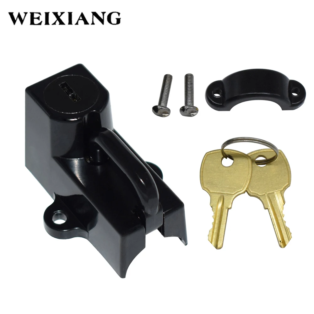 

Universal 7/8" 22mm Handlebar Mount Metal Motorcycle Helmet Lock Chrome Black With 2 Keys