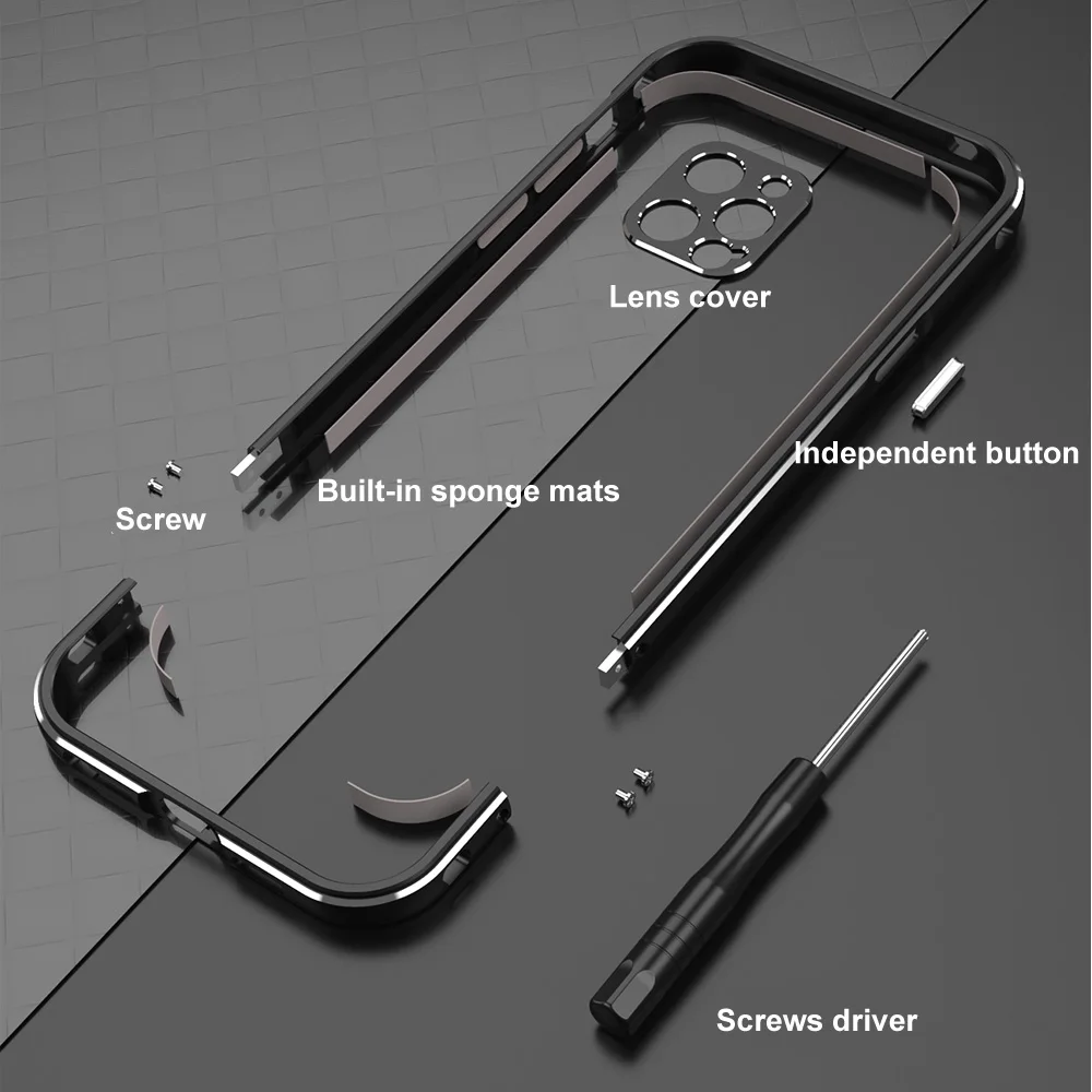 For iphone 15 12 pro case Luxury Aluminum bumper case for iphone 13 pro max cover 12 13 mini 14 15 Plus capas metal frame Funda