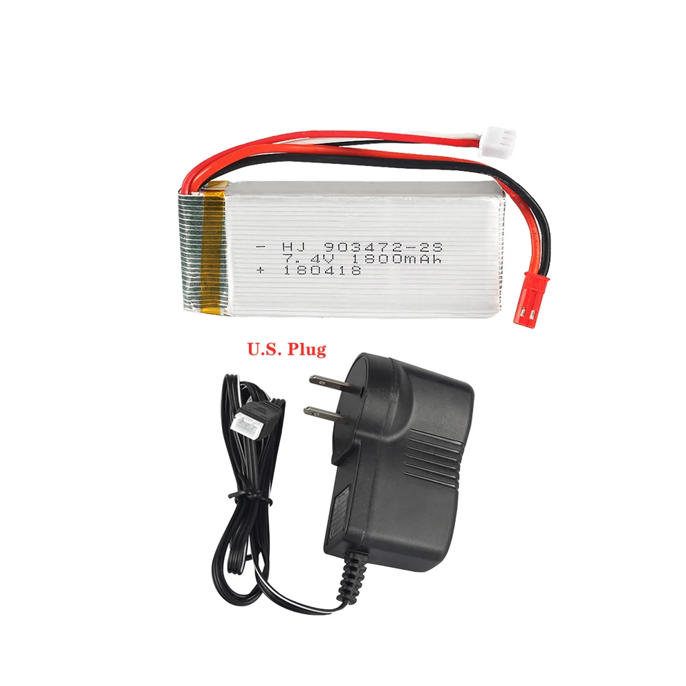 7.4V 1800Mah Lipo Batterij En Lader Set Voor Wltoys L959 L969 L979 L202 L212 1/12 2.4G Rc truck Rc Auto WL912 Rc Boot Speelgoed Onderdelen