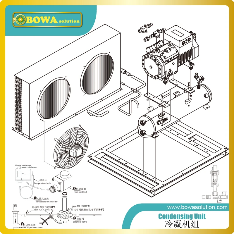 24L horizontal liquid coolant receivers matches 30~40HP MLBP compressors, such as 6G-30.2Y, D6ST-320X, HG6/1410-4 or H3500CS