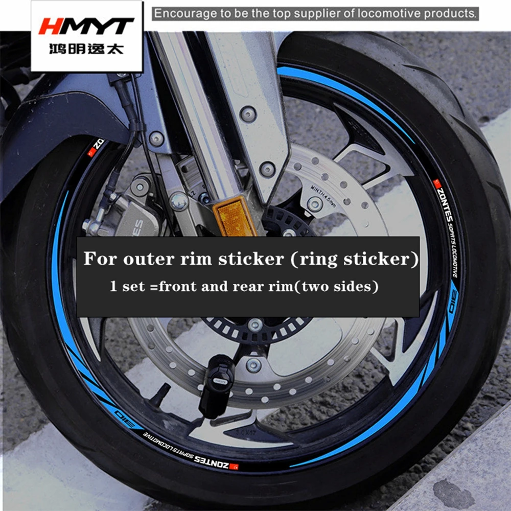 For zontes 310x motorcycle accessories wheel hub sticker waterproof reflective rim personalized edge Decal