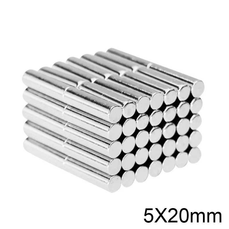 5~100PCS 5x20 mm Rare Earth Magnets Diameter 5x20mm Small Round Magnets 5mm X 20mm Permanent Neodymium Magnets strong 5*20 mm