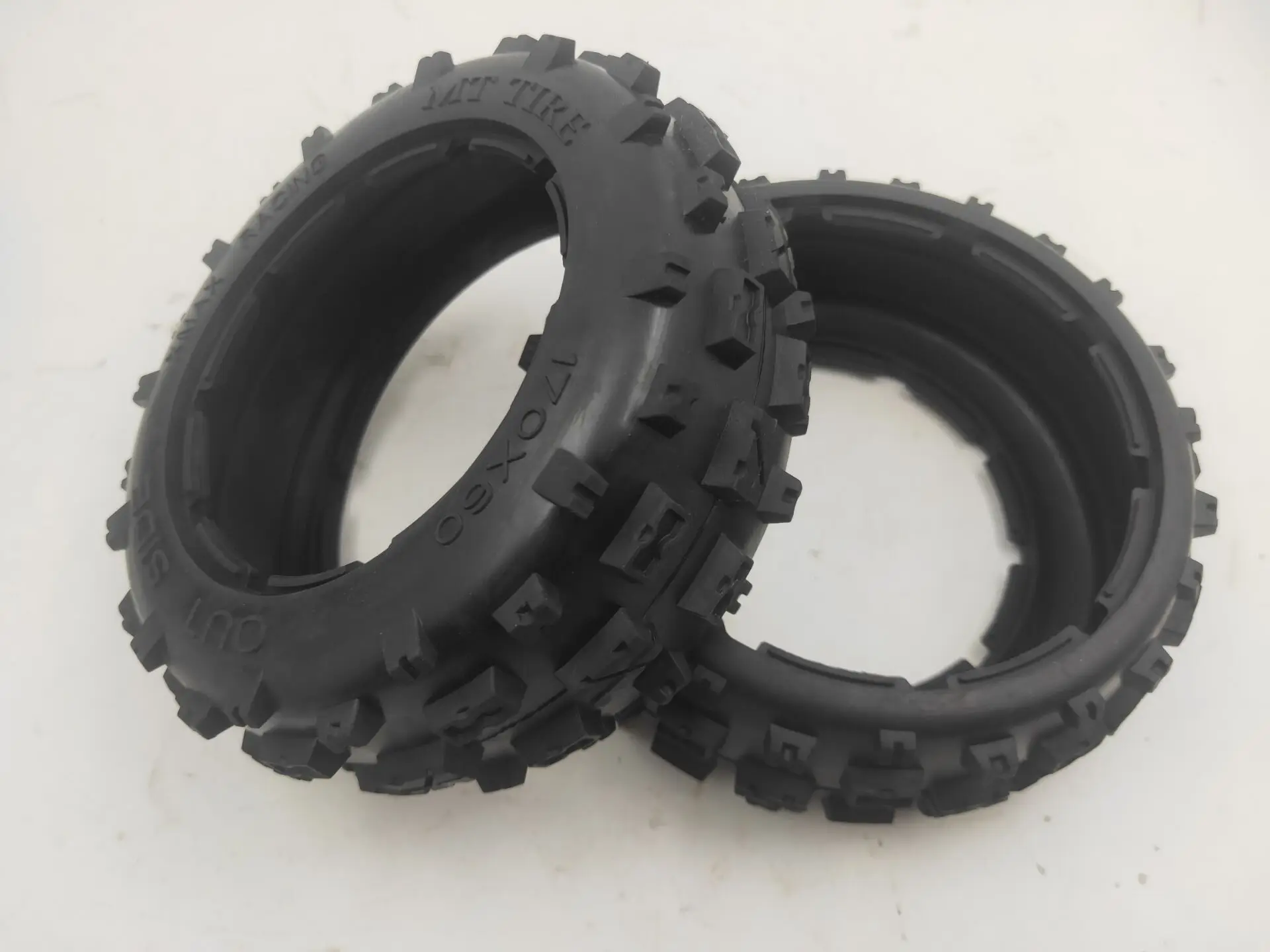 Upgraded Front & Rear Wasteland Tires Assembly Set for 1/5 Hpi Rofun Rovan Km Baja 5b Rc Car Toys Parts