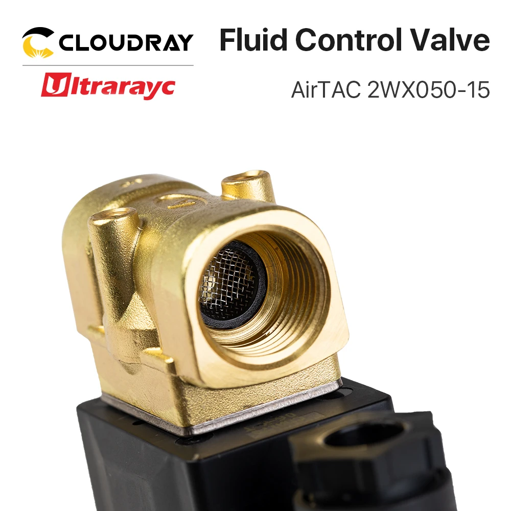 Válvula solenóide pneumática 2wx050-15b 3.0mpa da válvula de água da válvula de controle de fluido de duas vias airtac para o sistema do gás da máquina de corte da fibra