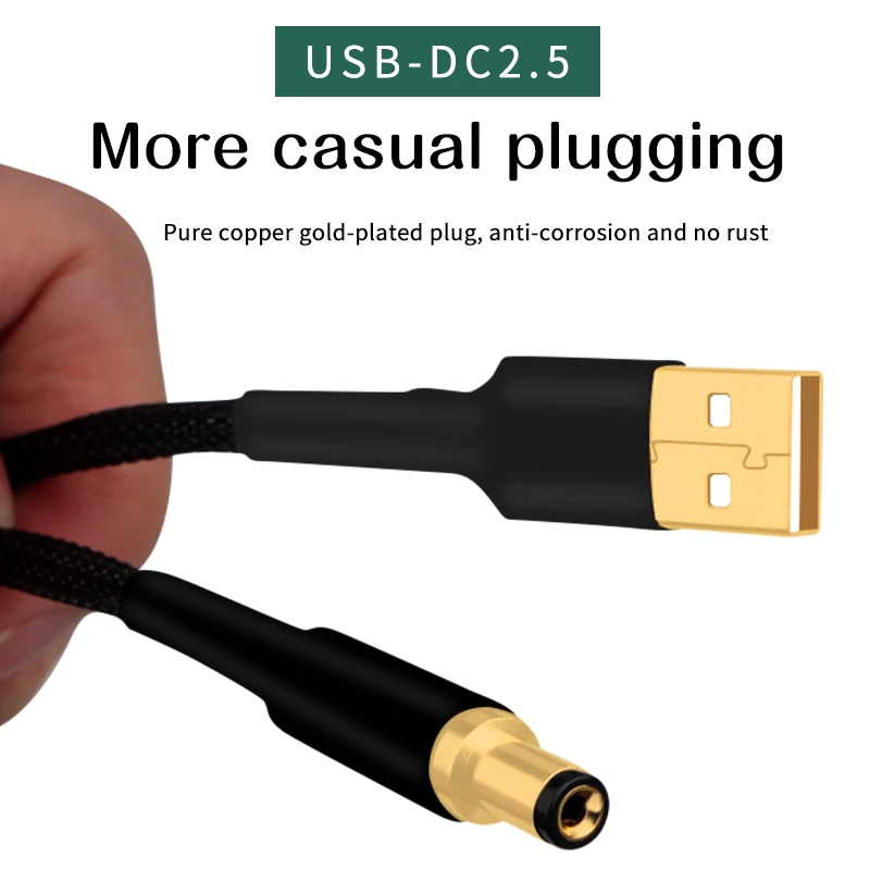 

Высококачественный Hi-Fi кабель питания постоянного тока xangsanocc USB A-2.5mm/2,1 мм Hi-Fi выделенный аудиокабель DC2.5-2.1 DC