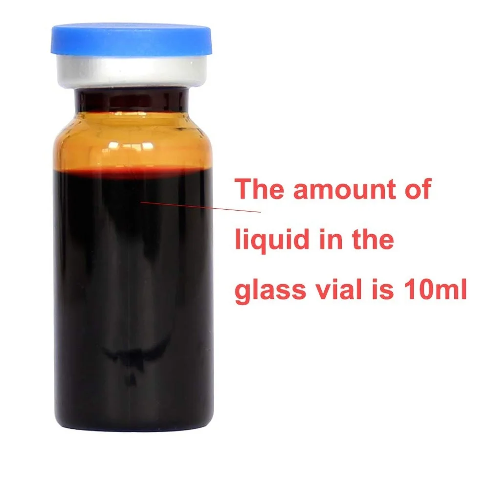 10ml Amber Glass Headspace Vials with Plastic-Aluminum Flip Caps and Rubber Stoppers, 100 Pack, 20mm Flat Bottom Lab Vial(Amber)