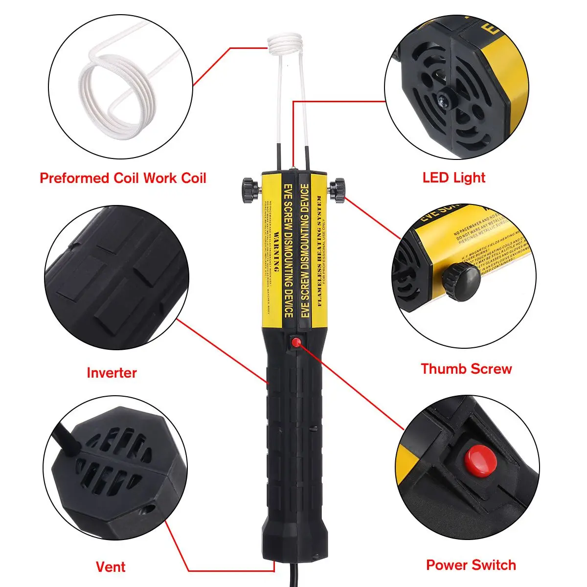 Hand-Held Mini Car Nut Induction Heater Rust Screw Break Screw Metal Induction Disassembly