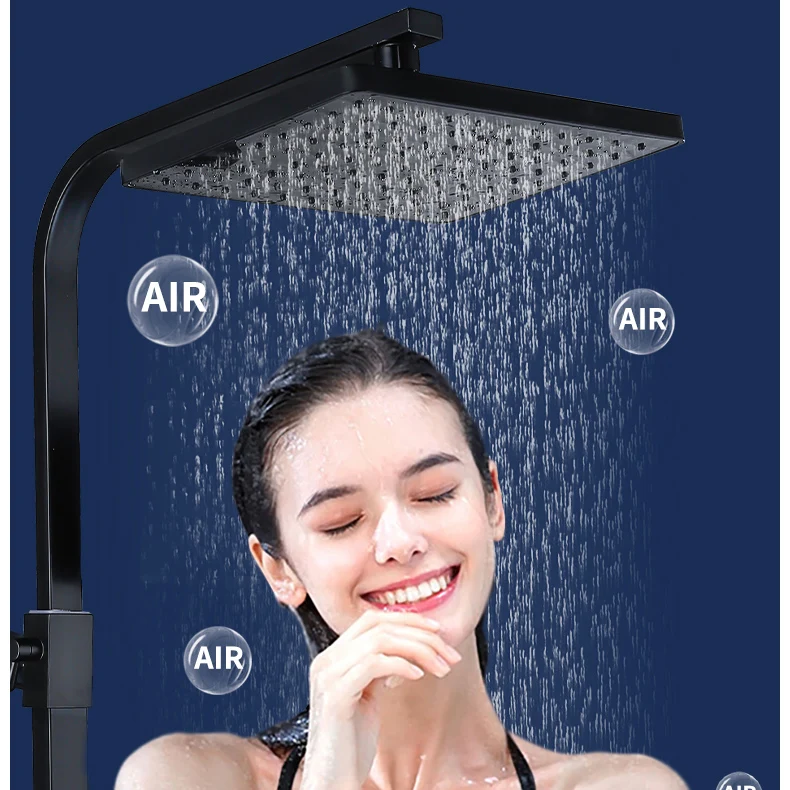 Imagem -05 - Imprensa Punho do Sistema de Chuveiro Digital Qualidade Latão Banheiro Mixer Torneira Chuva Cabeça Chuveiro Branco Ouro Piano Termostática Chuveiro Conjunto