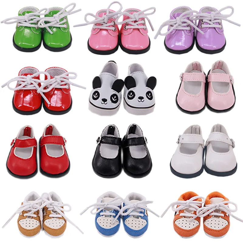 5cm Doll Shoes Boots Panda PU Shoes For 14.5 Inch Nancy American Paola Reina Doll&1/6 Bjd EXO Doll Boots Generation Girl`s Toy