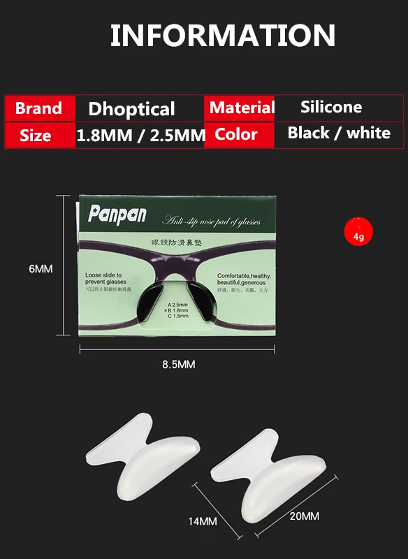 10 Paar Brillen Nasen polster Platte Rahmen Sonnenbrille Nasen polster Brillen teil von dhoptical – Detail 2