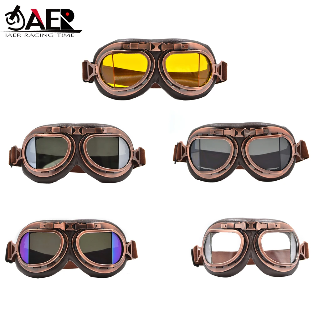 2024 II wojna światowa Vintage motocykl Gafas Motocross gogle Aviator skuter okulary Google dla Pilot Cruiser