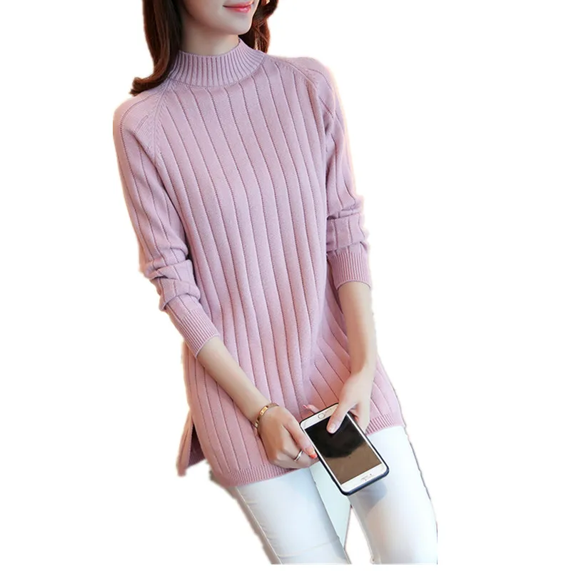 New Spring Autumn Warm Long Sweater Dress Women Round Neck Sweater Pullover Female Knitted Sweater Pull Femme Large Size Clothes