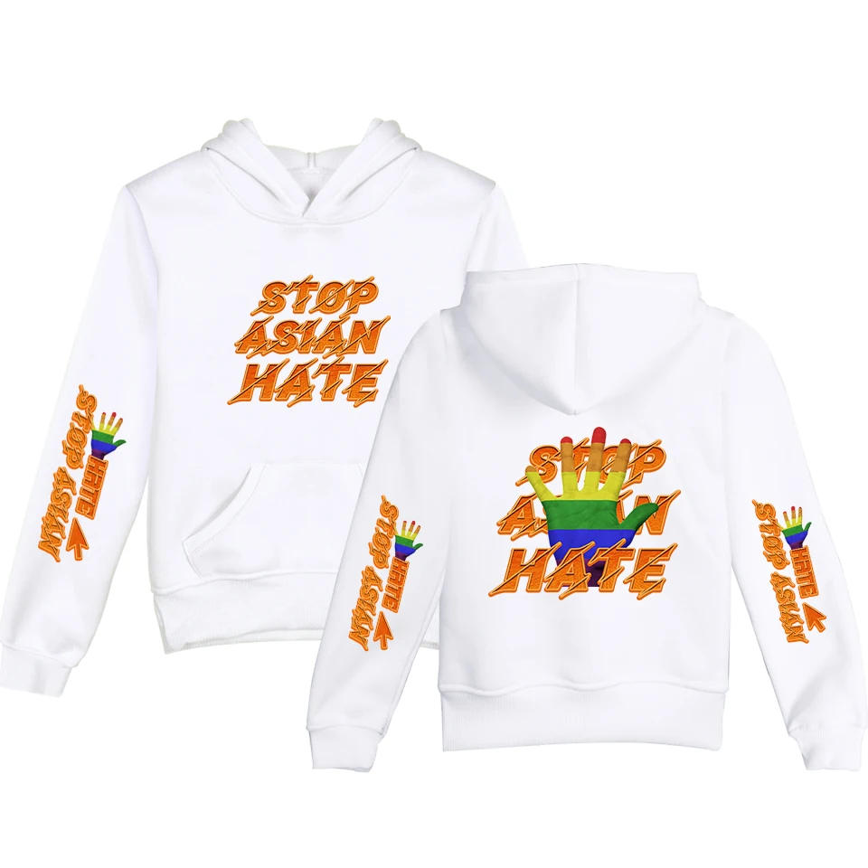 Stop Asian Hate Hoodies  Baby Boys Girls Hoody Older Children Pullover Outerwear  Children clothes Spring New