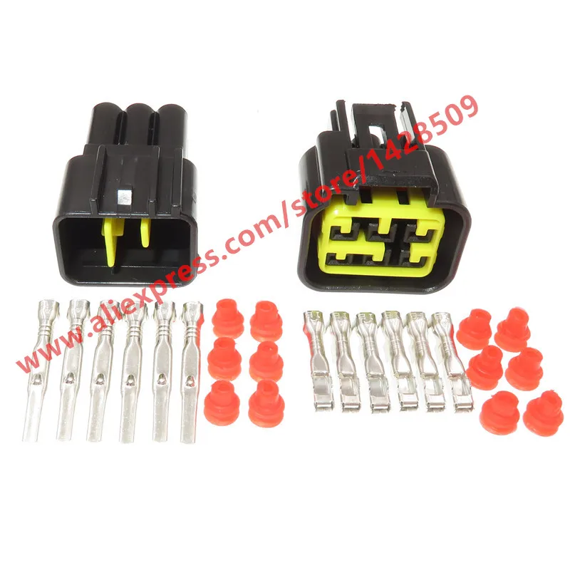 5 Sets 6 Pin Furukawa 6 pin waterproof window lifterIgnition Coil Plug auto connector for car Ford Mondeo FW-C-6M-B FW-C-6F-B