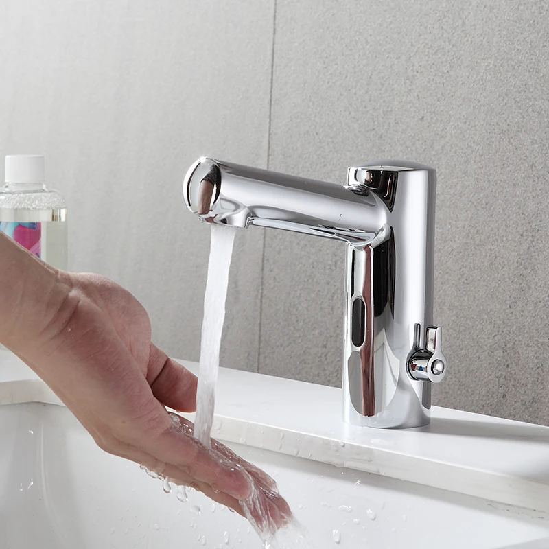 

Automatic Infrared Sink Faucet Touchless Free Sensor Faucet Handfree Water Saving Inductive Electric Basin Faucet