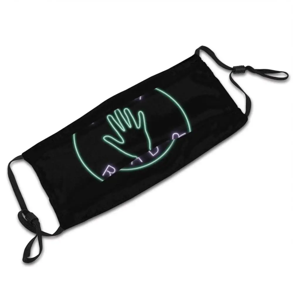 Palm Reader Mask Cloth Reusable Print Filter Washable Palm Reader Psychic Neon Sign Mystic Fortune Hand Green Purple Circle