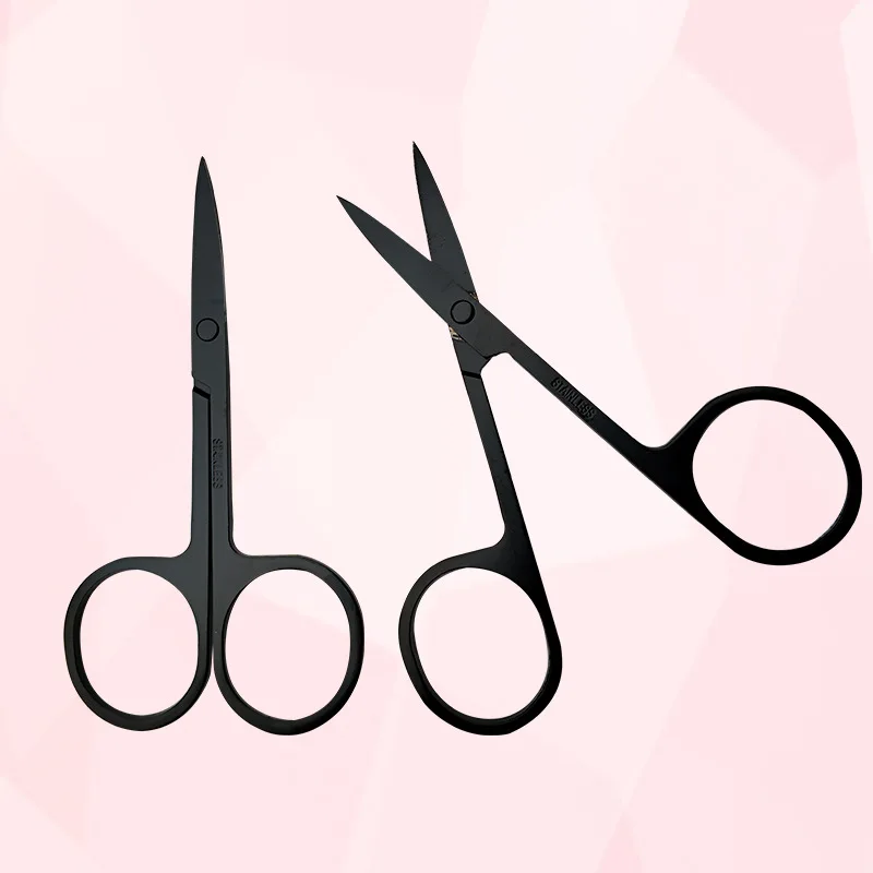 Stainless Steel Professional Nail Scissor Manicure For Nails Eyebrow Nose Eyelash Cuticle Scissors Curved Pedicure Makeup Tools