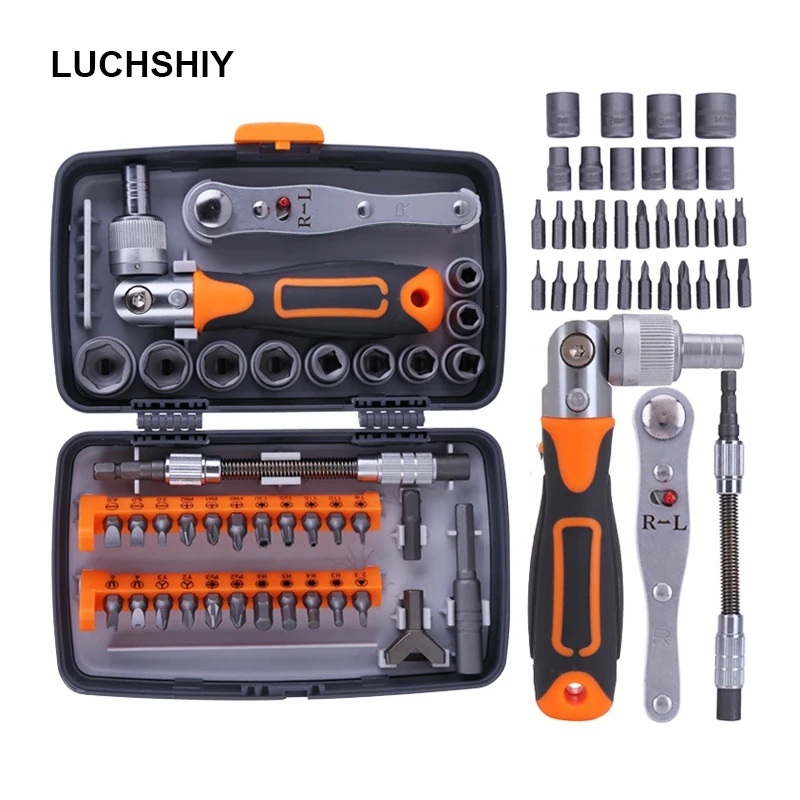 LUCHSHIY Multitool Screwdriver Set 38 In 1 Ratchet Screwdriver Bits Hand Tool For Home Repair Tools Mechanic Socket Wrench Kit