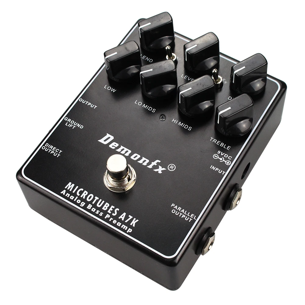 Demonfx Analog Bass Preamp Bass Effect Pedal Overdrive Preamp Compressor High Quality MICROTUBES A7K