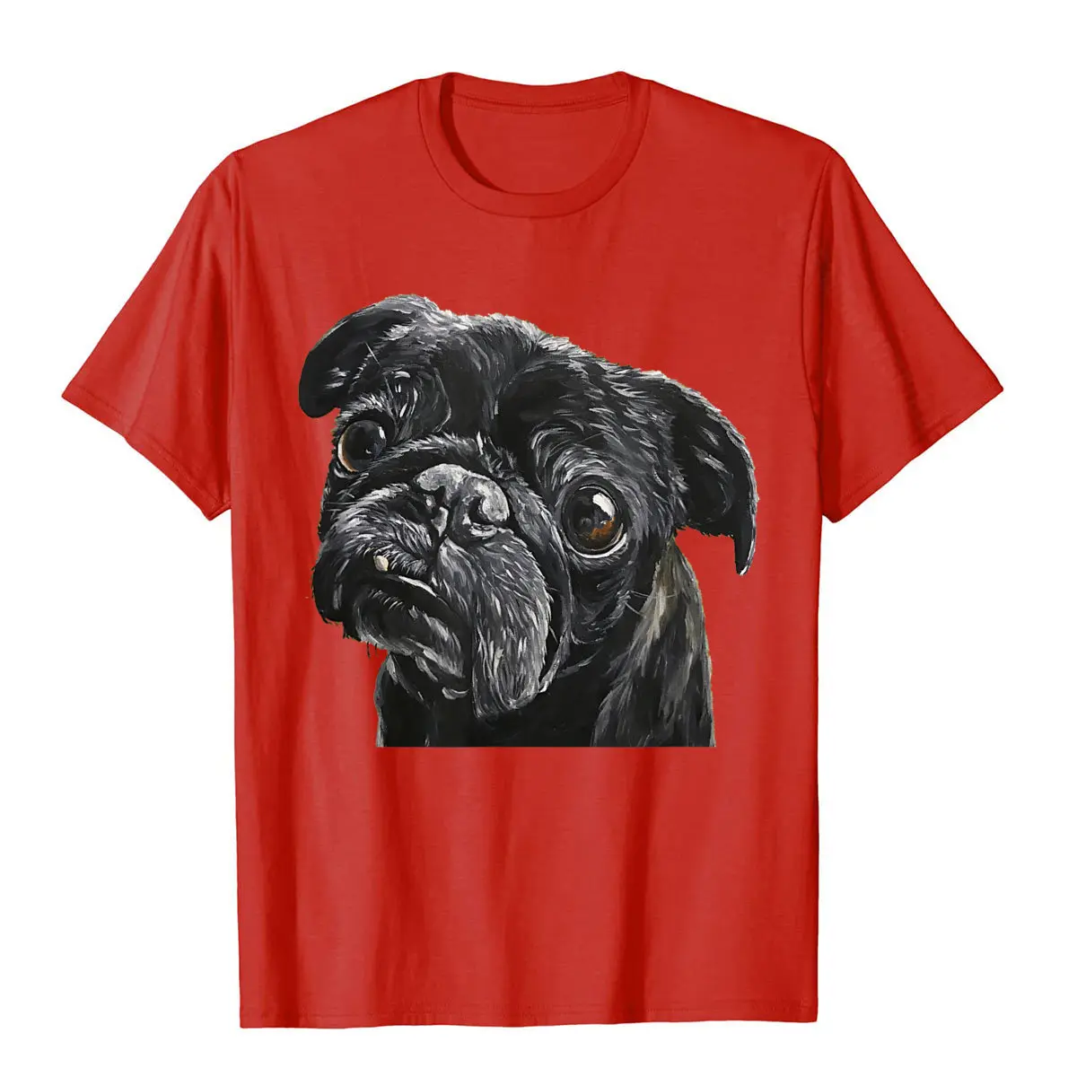 Pug Shirt. Black Pug T-Shirt T Shirts For Men Printing Tops Tees Fashionable Summer Cotton