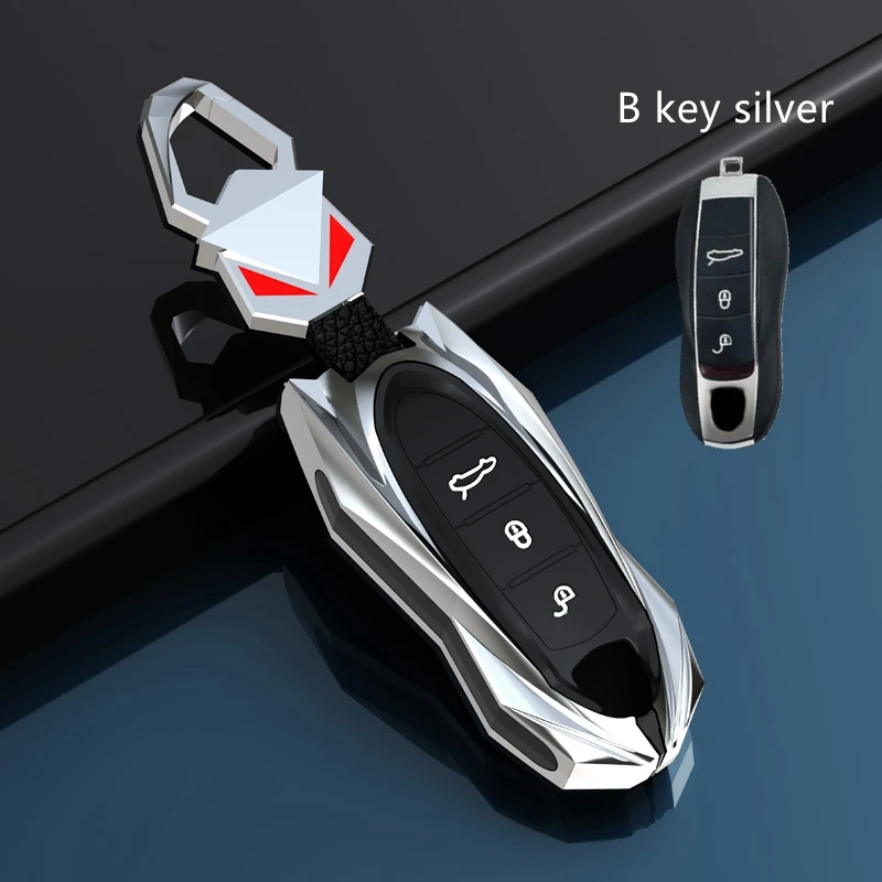 Car Metal Fob Key Case Holder Ring For Porsche Panamera Cayenne 718 971 911 9YA Macan Boxster  2018 2019 2020