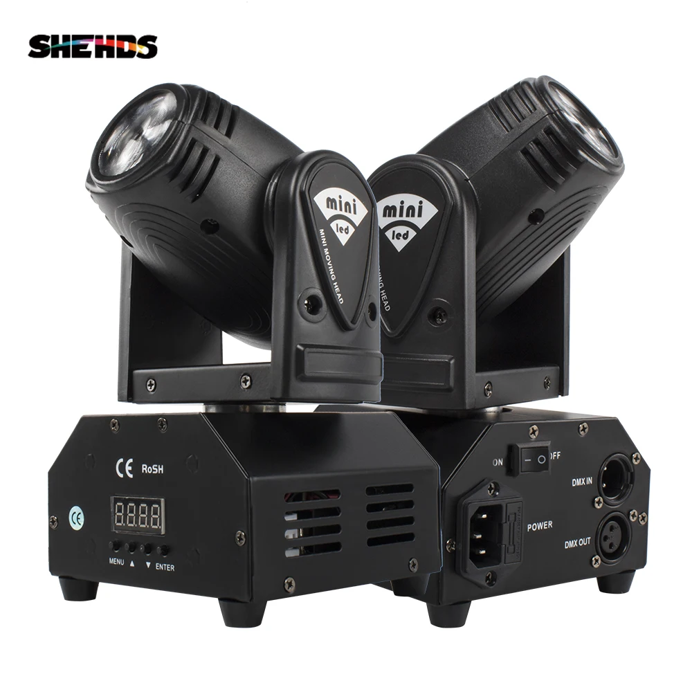 2PCS Mini 10W Beam Moving Head Light RGBW 4in1 For Party Disco DMX Stage Effect Proffectional Event Sound Mode Music SHEHDS