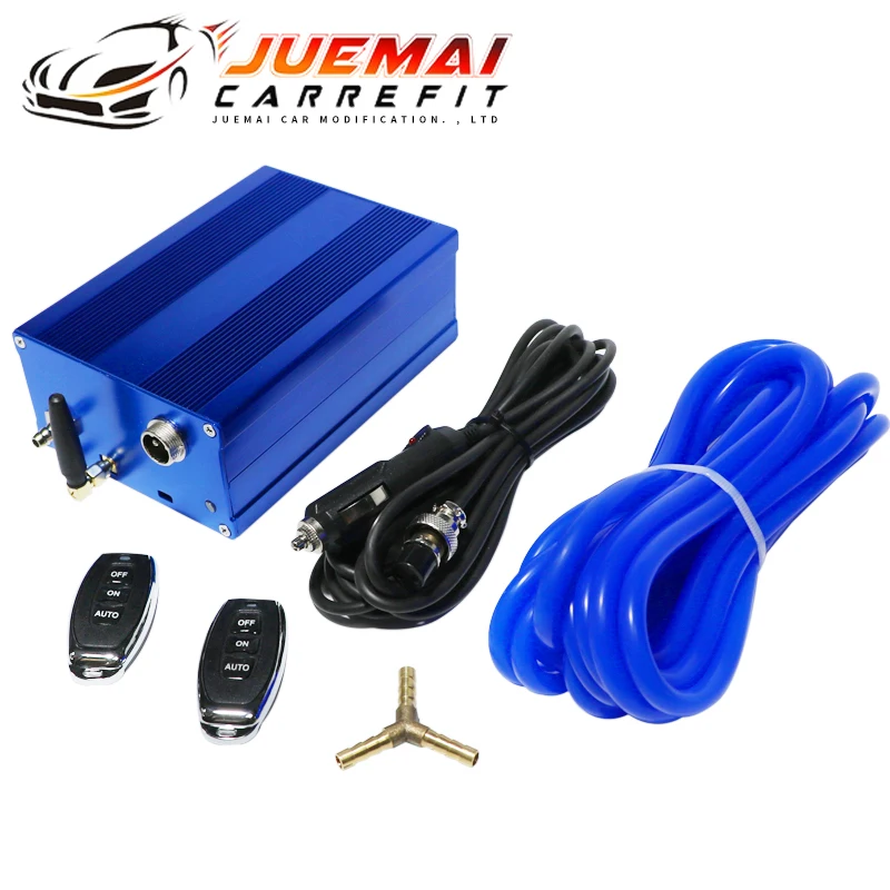 Car Exhaust pipe System control Valve Vacuum Controller Device Remote Controller Universal Blue