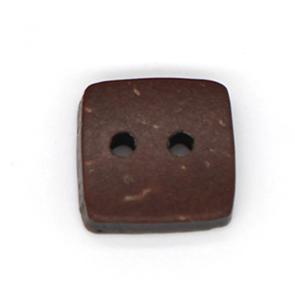 

500Pcs Coconut Sewing Buttons 2 Holes Brown Square Clothing Needlework Scrapbook Apparel Crafts Accessories 11.5mm-20mm