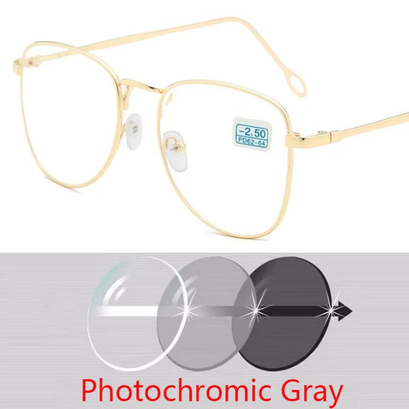 -1 -1.5 -2 -2.5 -3 -3.5 -4 To -6.0 Myopia Glasses Women Men Metal Frame Shortsighted Eyewear Made Prescription Spectacles