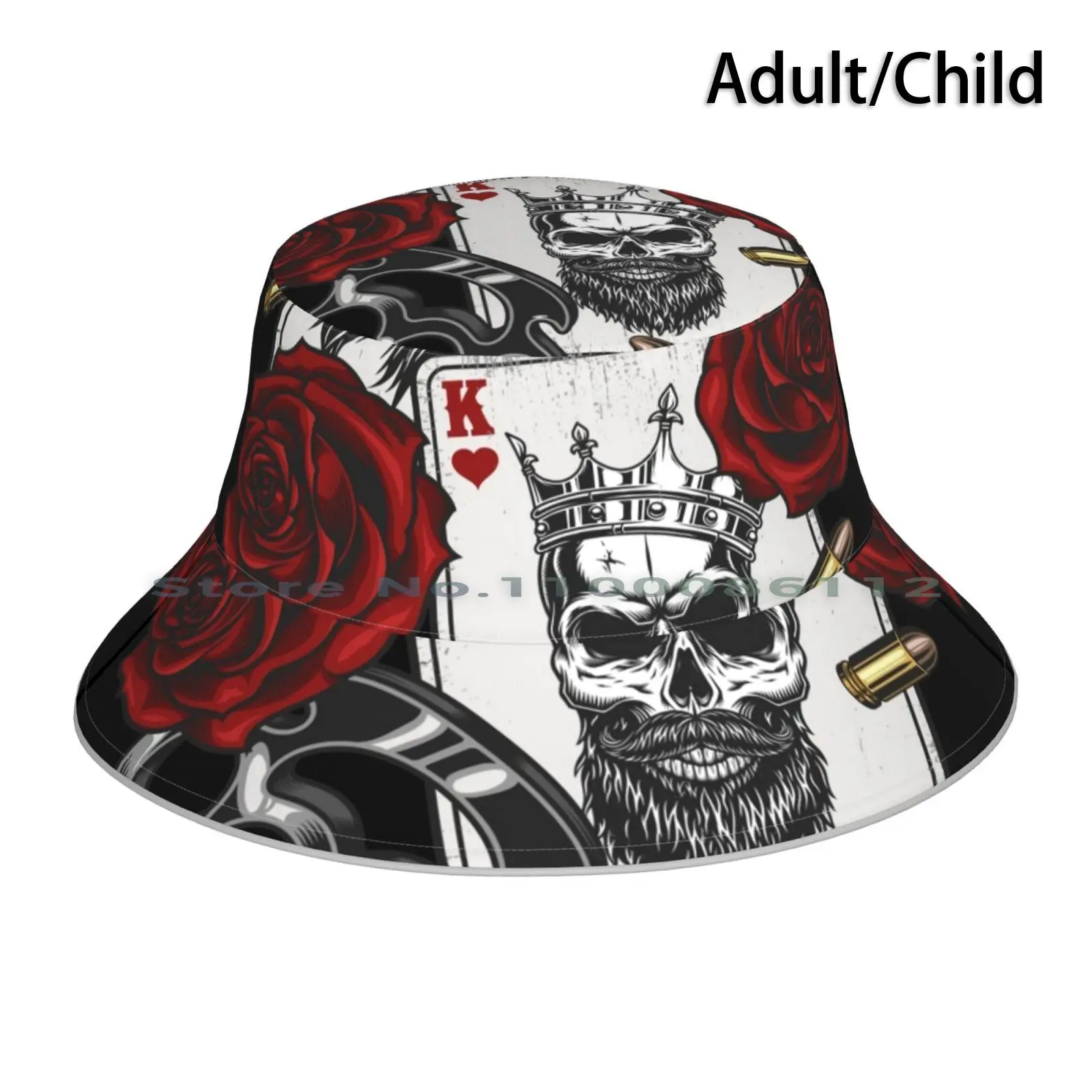 Calaveras Skull Cards Roses Bullets Knuckles Bucket Hat Sun Cap Calaveras Calacas Dia De Los Muertos Skull Skeleton Dice