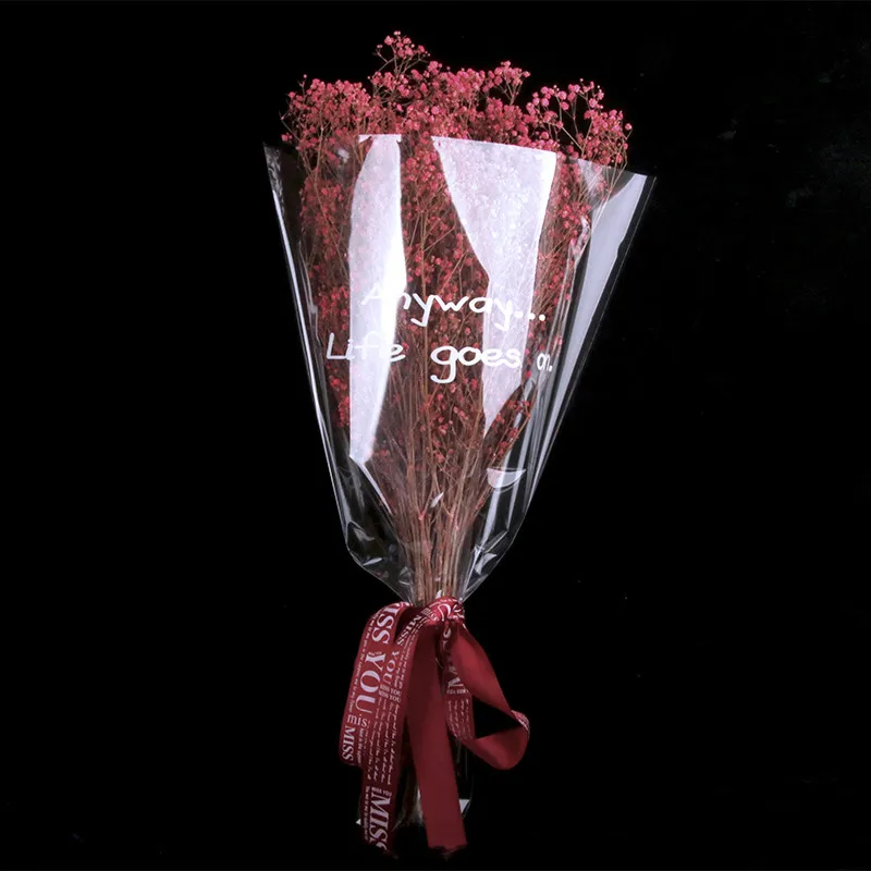 95-100pcs Fully Transparent Mini Bouquet Bags Single Rose Bag Flower Wrapping Paper Florist Supplies