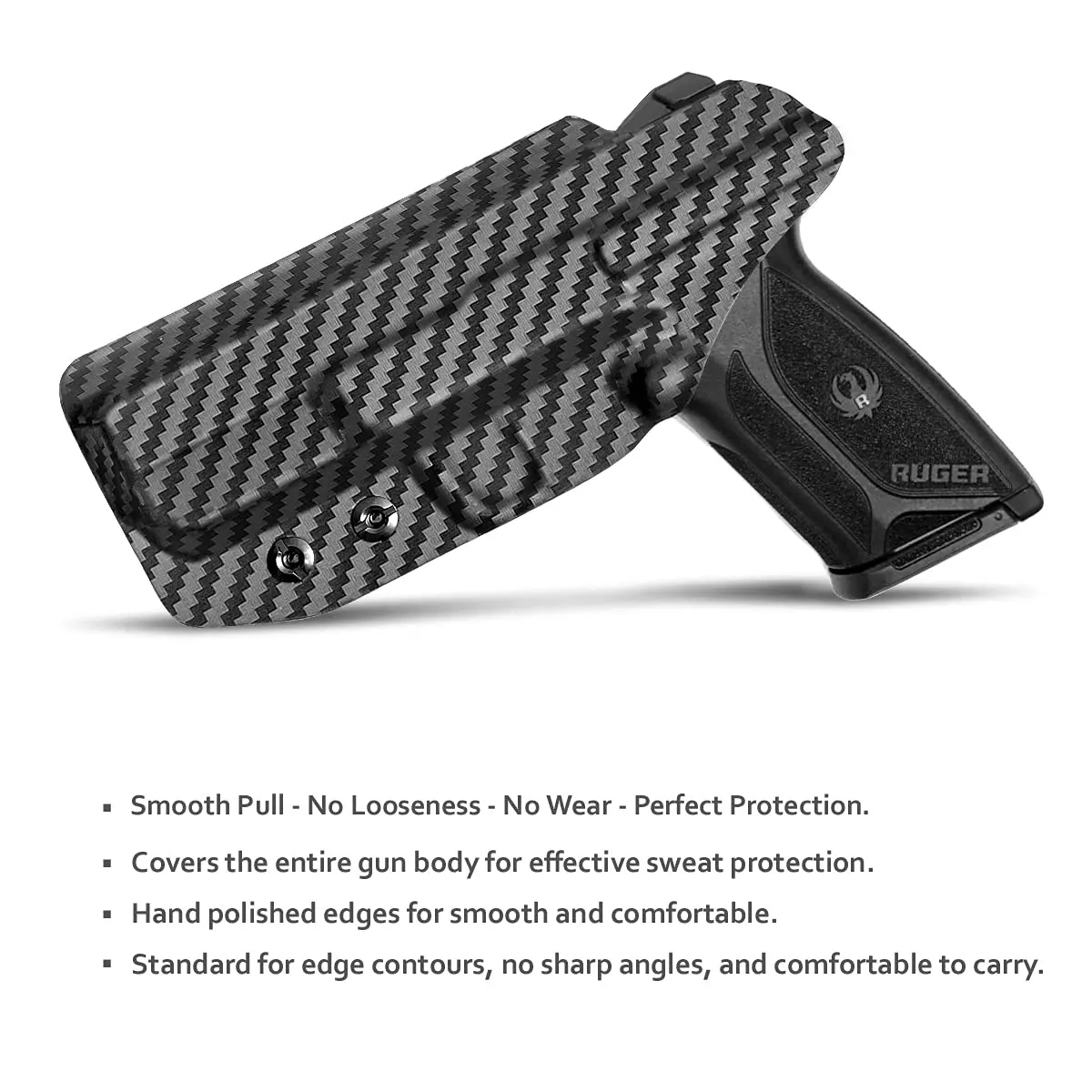 Ruger Security 9 Holster, Carbon Fiber Kydex Holster IWB for Ruger Security-9 Pistol Case Inside Waistband Concealed Carry